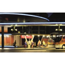 KI39005 H0 Modern bus stop with roof incl. LED lighting, 2 pieces