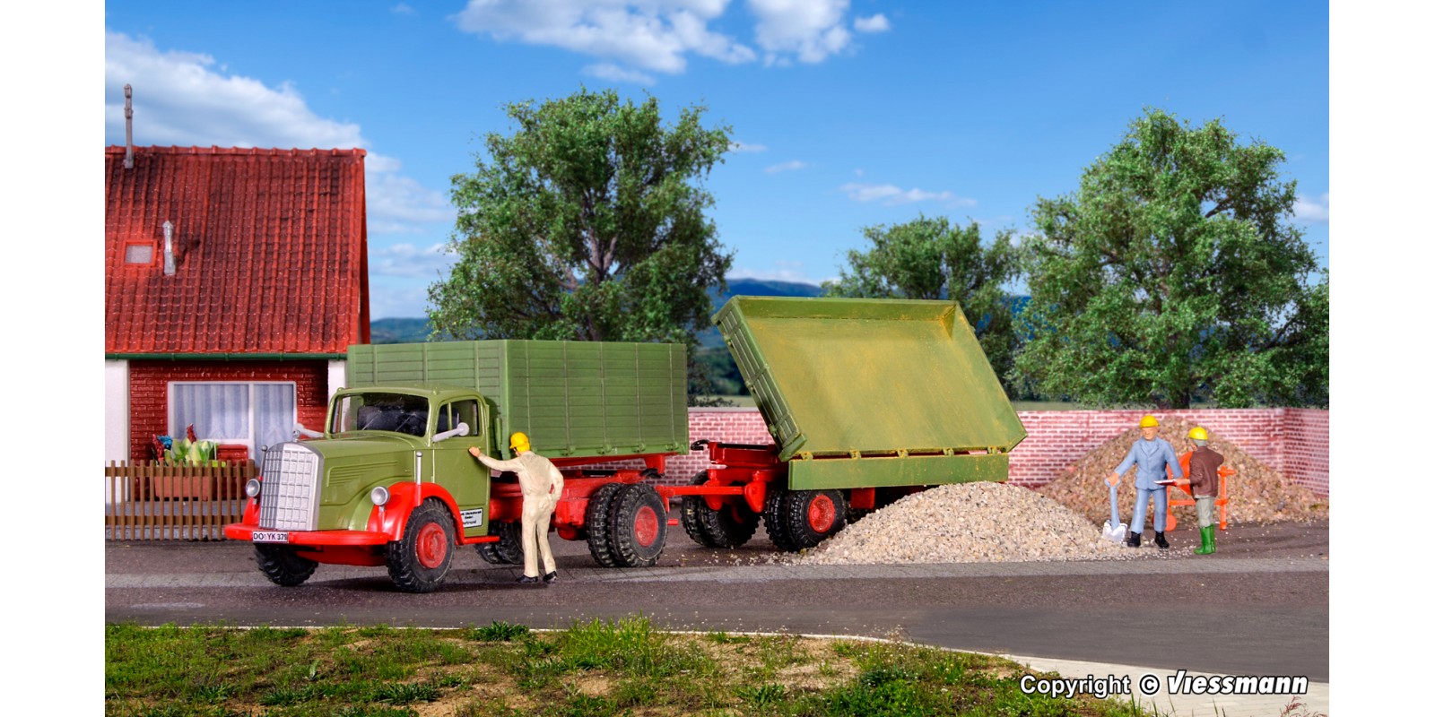 KI14069 H0 MB 6600 tipper with trailer, years of manufacture 1950 - 1954