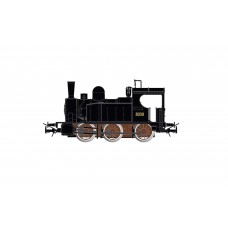 LI2314 030 steam locomotive, small 030 tender locomotive, black with red wheels