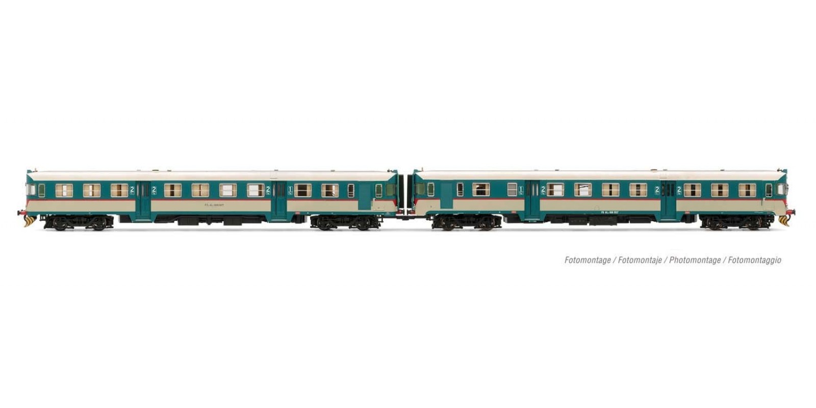 LI2654 FS, 2-unit pack of diesel railcars ALn 668 1900 original livery with rounded front windows, motorized unit + dummy, period V