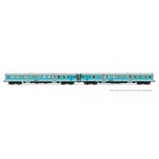 LI2656 FSF, 2-unit pack of diesel railcars ALn 668 "Freccia Orobica" in light blue/grey livery, motorized unit + dummy, period IV