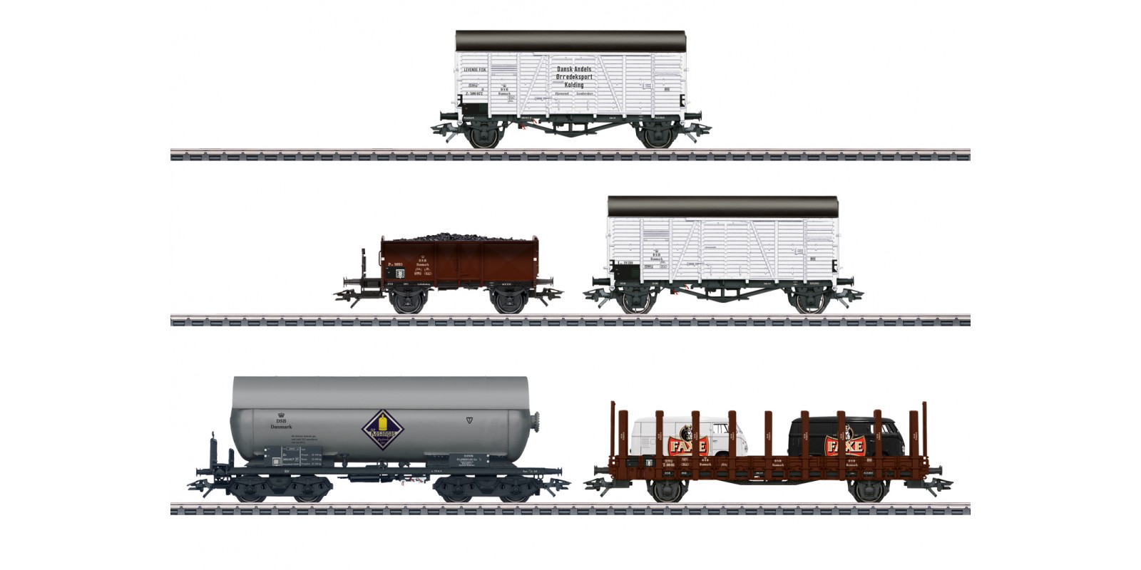 48834 DSB Freight Car Set, E. III