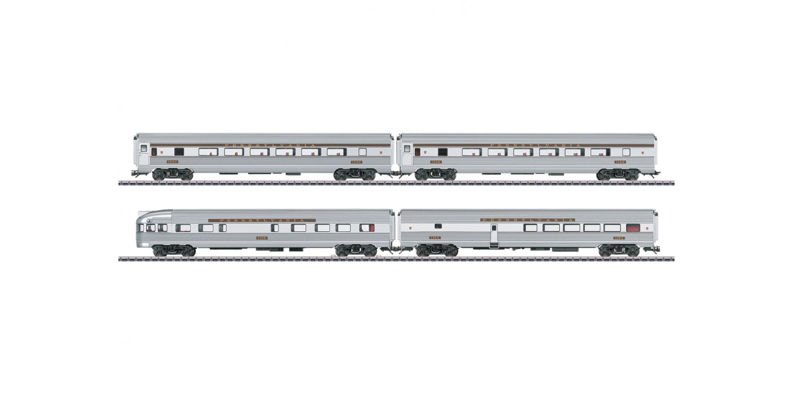 43616 Four Streamliner Passenger Cars
