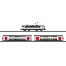 029474_01 Εlectric locomotive and 2 NMBS/SNCB bi-level cars from starter set "Era VI Passenger Train" , w/o packing