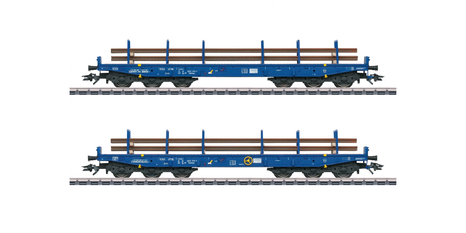 48659 Heavy-Duty Flat Car Set for Transporting Rails