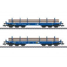 48659 Heavy-Duty Flat Car Set for Transporting Rails