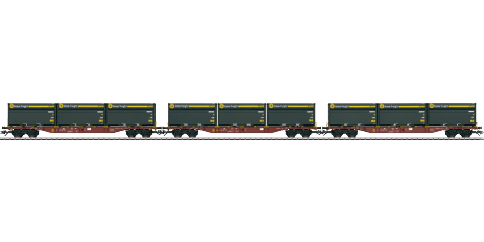 47091 Three Type Sngss Container Transport Cars with WoodTainer XXL Containers