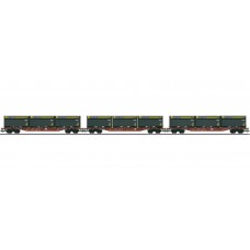 47091 Three Type Sngss Container Transport Cars with WoodTainer XXL Containers