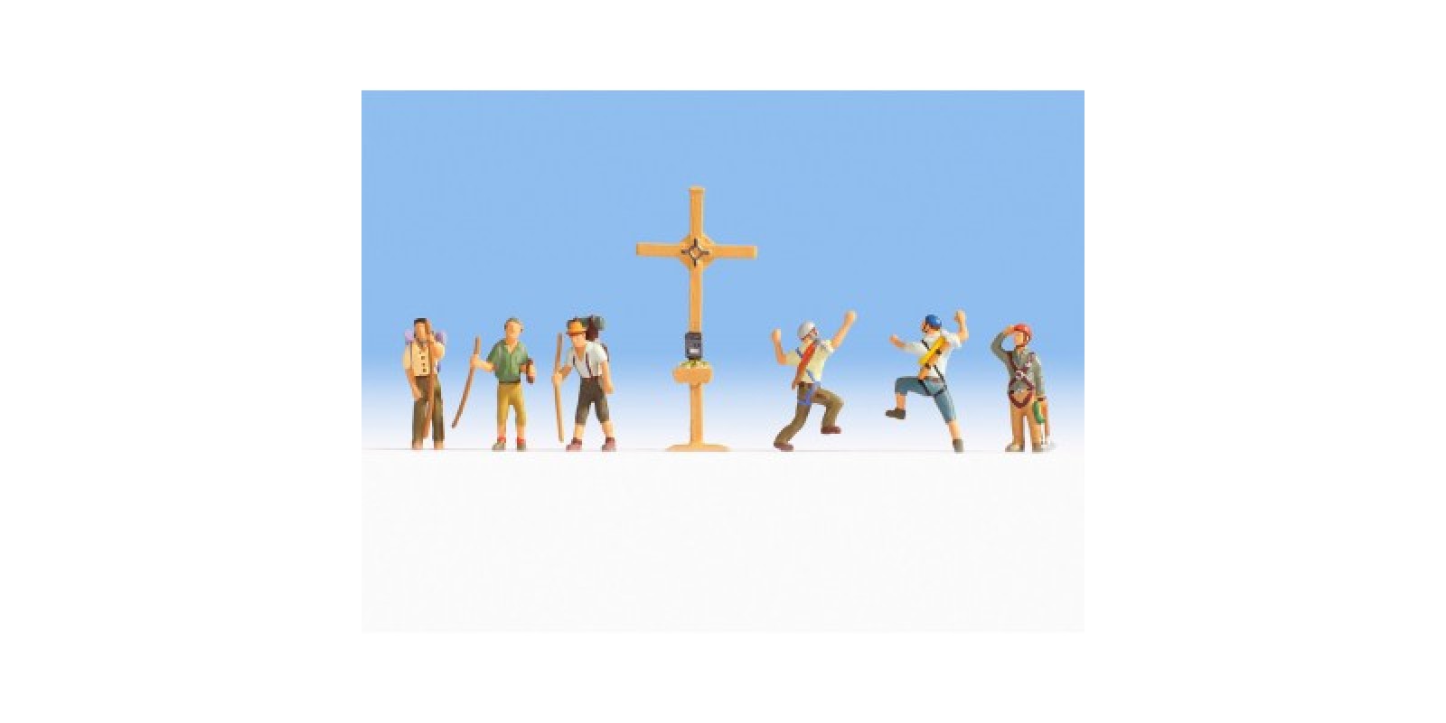 NO15874 Mountain Hikers with Cross