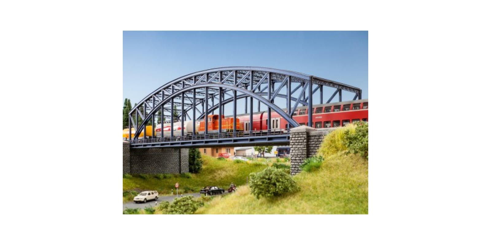NO67042 Arch Bridge double track, kit with bridge heads 