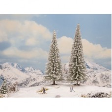 NO21966  Snow Fir Trees, 2 pieces, 18 and 20 cm high
