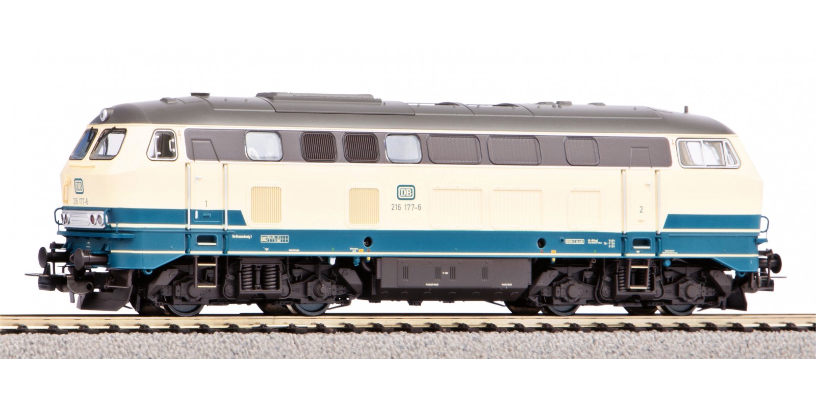 PI52411 Diesel locomotive class 216 beige-blue, era IV with sound