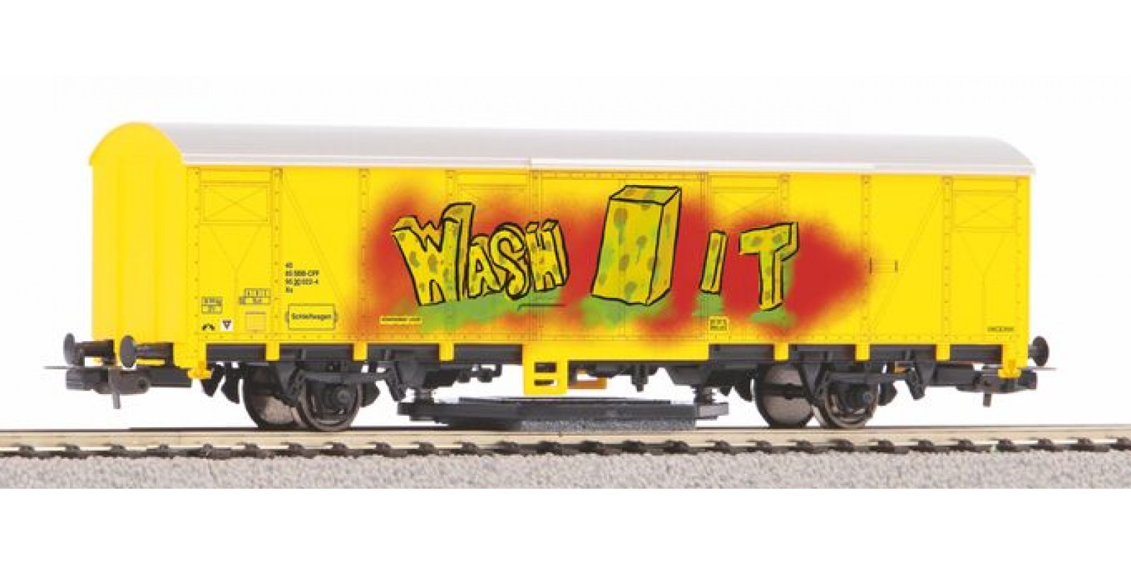 PI54309 Schienenreinigungswagen SBB VI mit Graffiti