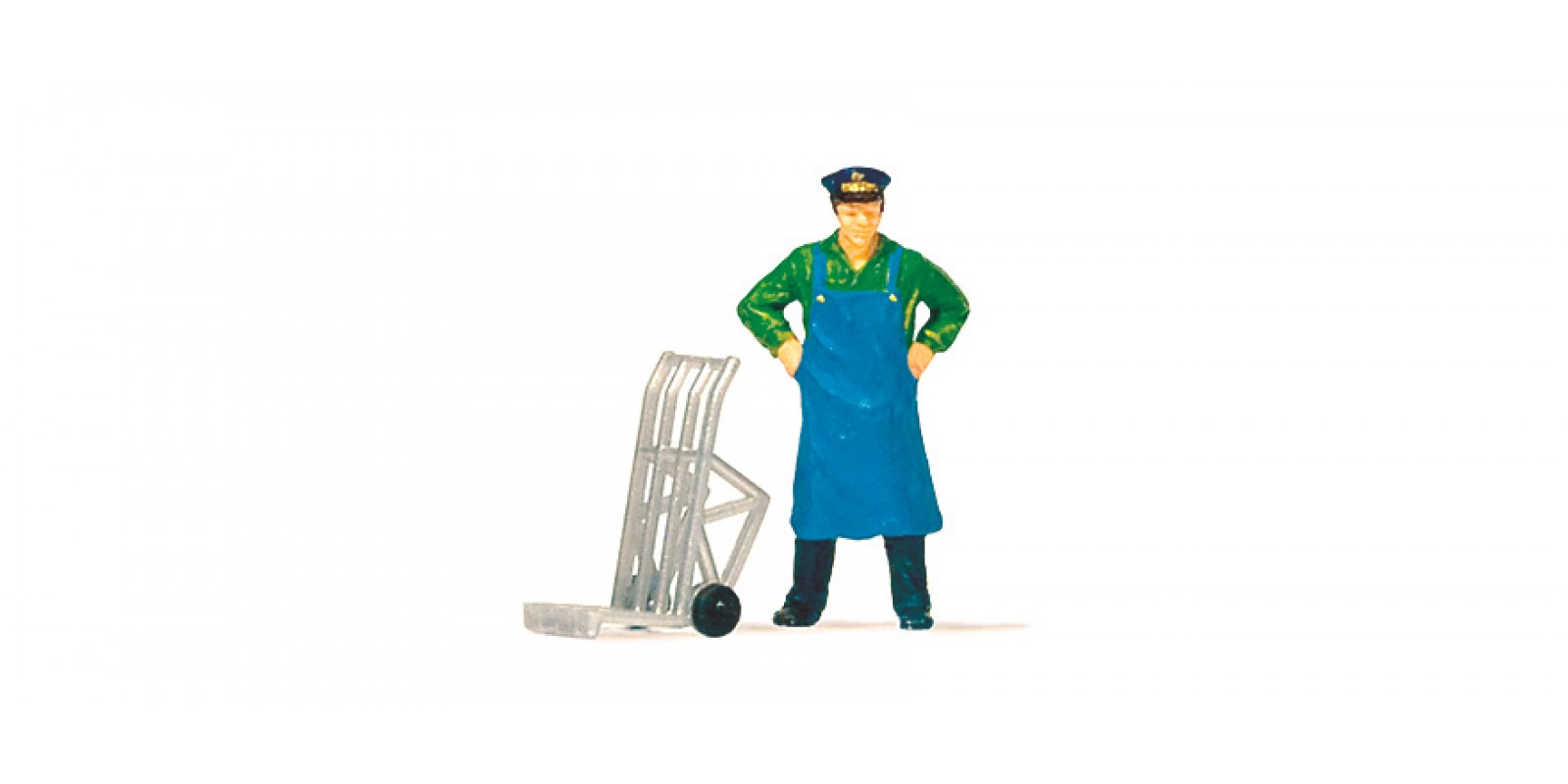 PR28125 Gauge H0 Porter standing with luggage cart