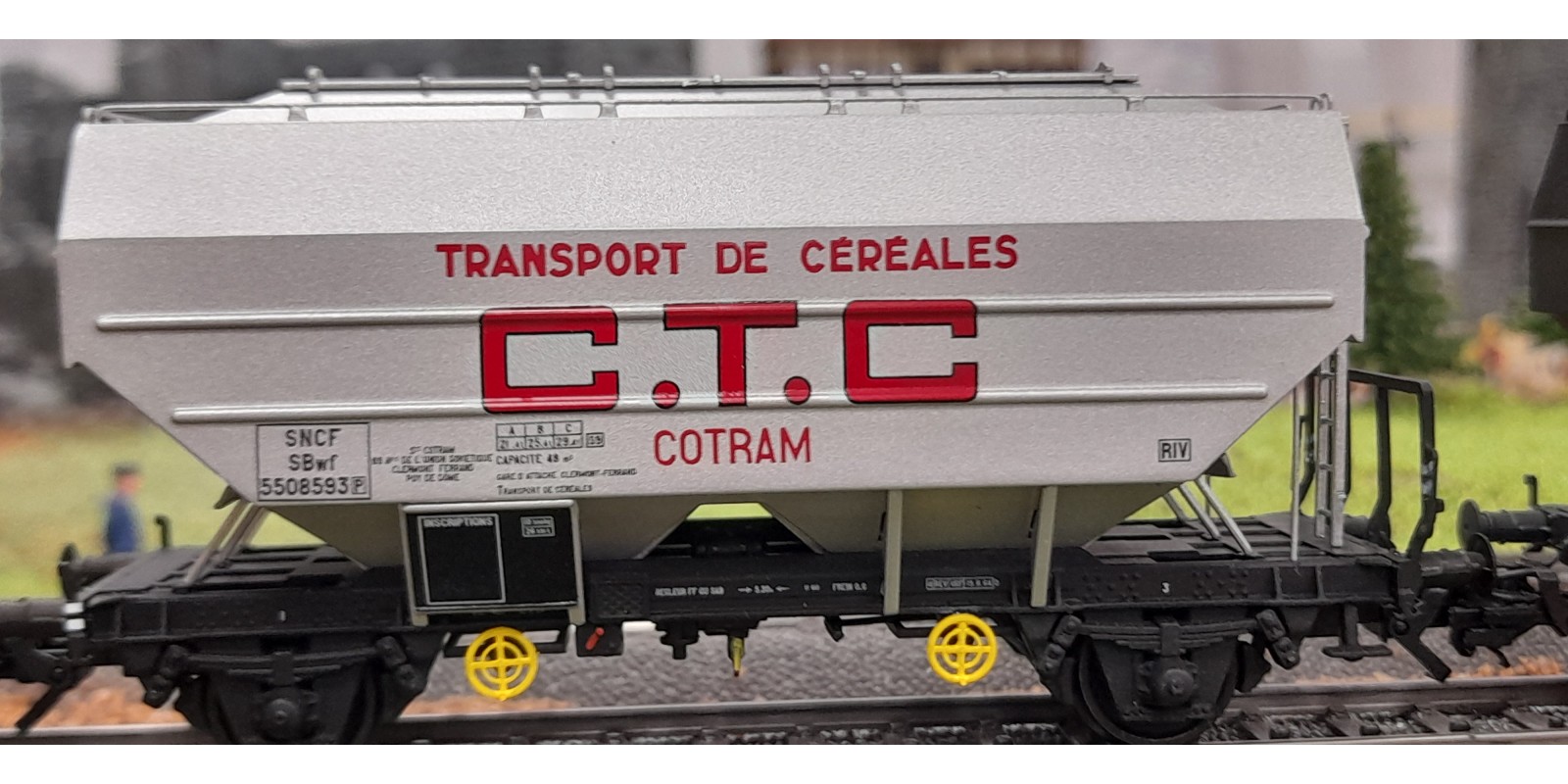 REWB624 Wagon céréalier « CTC COTRAM », Aluminium, Ep.III