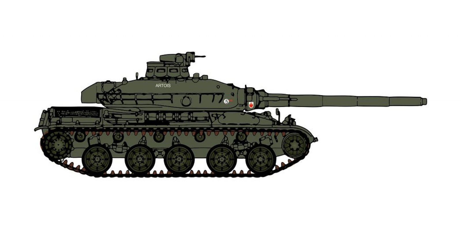 REAB024 Tank AMX 30B 1DB / 6ème Dragons 1er Esc "ARTOIS" N°141  -  Road position