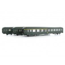 REVB185 Set of UIC Sleeping Coaches (2 x B9C9x / 1 x A4C4B5C5) Green 301 Yellow Logo Era IV HIGH ROOF