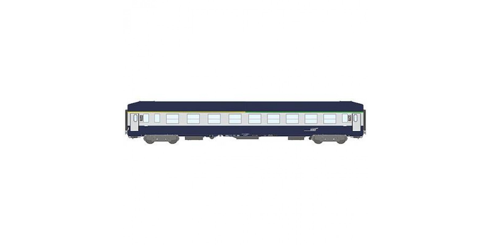 REVB189.1 UIC Sleeping Coache A4C4B5C5 Blue - Grey Silver 806 - Spire Logo Era V HIGH ROOF