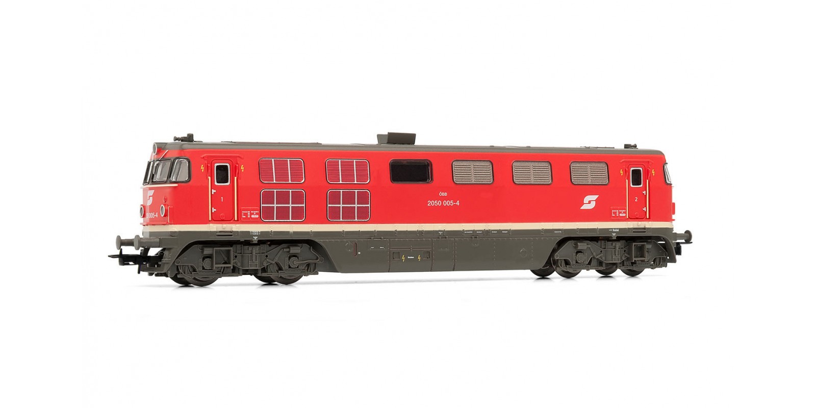 RI2818 diesel locomotive class 2050, red livery, ÖBB, period IV-V