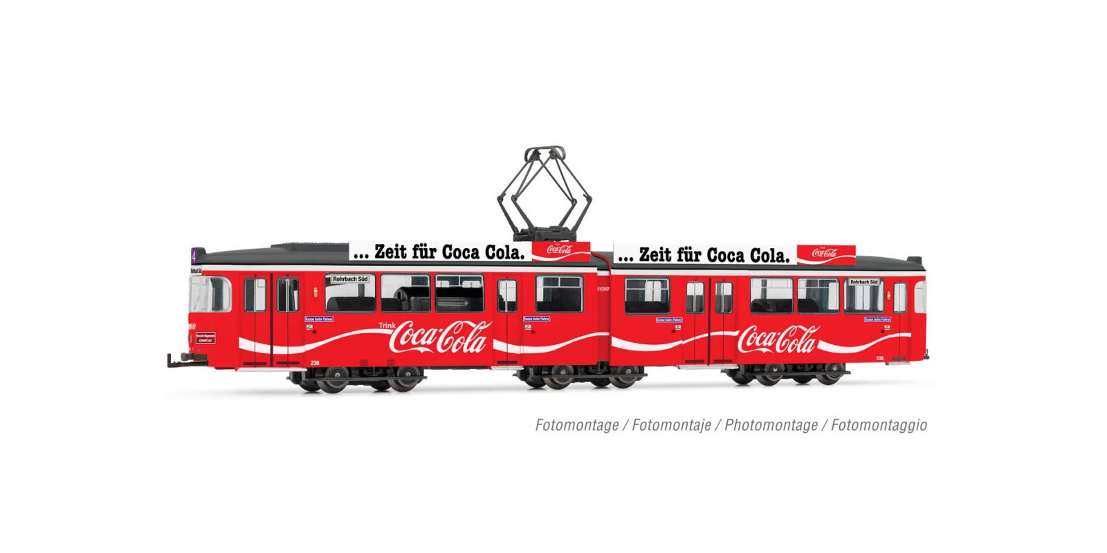 RI2861 Tram, DUEWAG GT6, "Coca-Cola", red livery, period IV-V → see above right for license restrictions