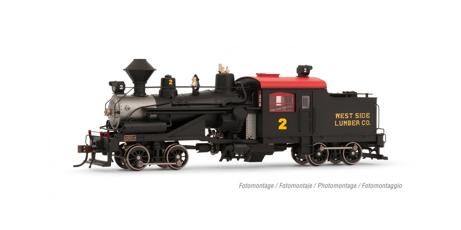 RI2880S Heisler steam locomotive, 2 trucks "Westside Lumber Co.", DCC Sound