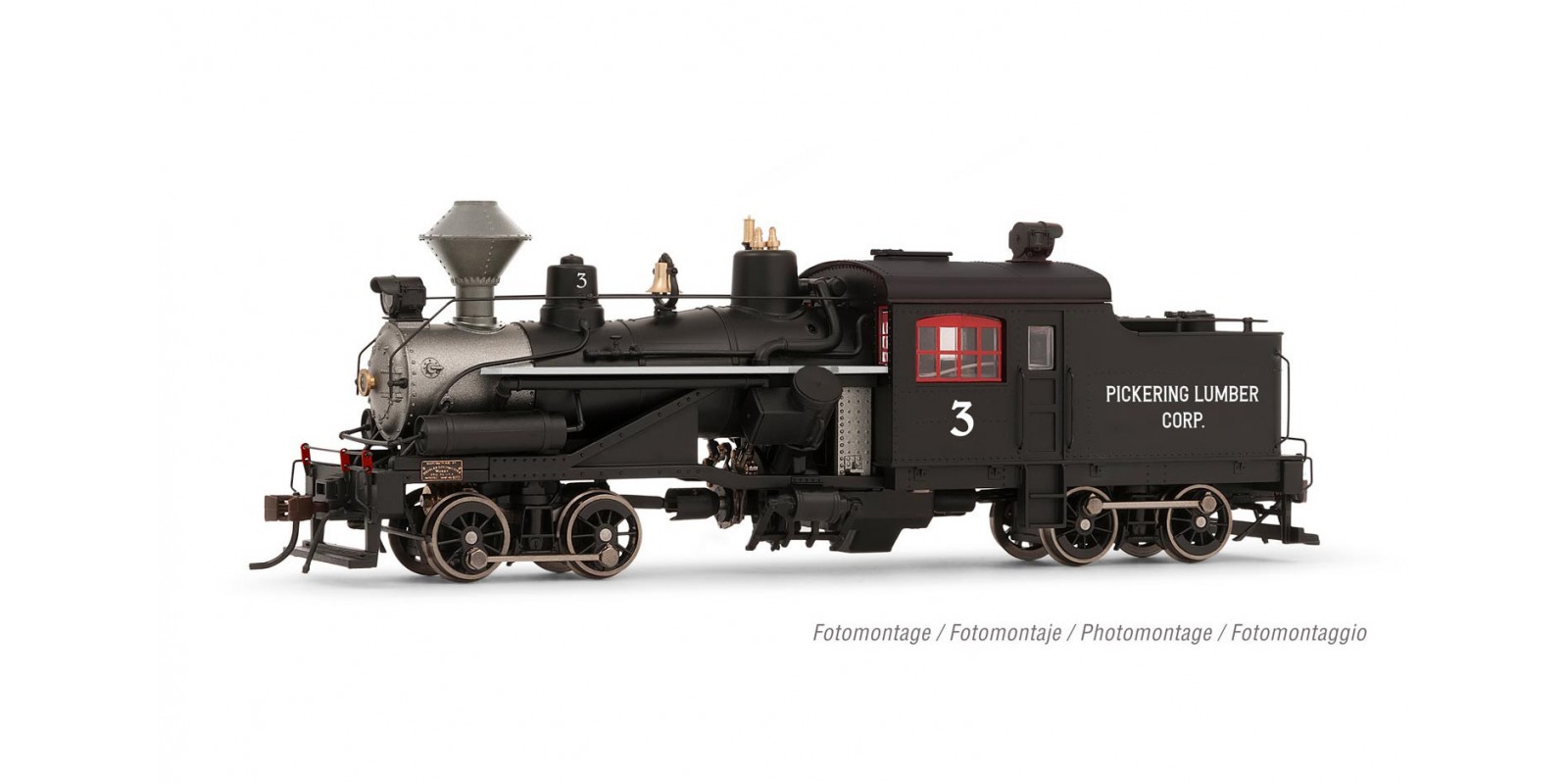 RI2881S Heisler steam locomotive, 2 trucks "Pickering Lumber Corp.", no. 3, DCC Sound