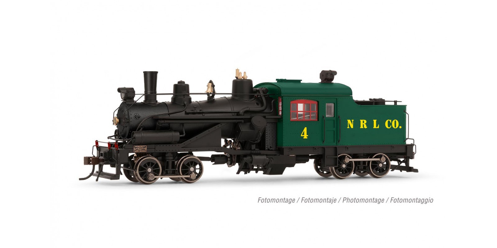 RI2883S Heisler Steam locomotive, 2-Truck model, “Northern Redwood Lumber Company #4”, period III, DCC Sound