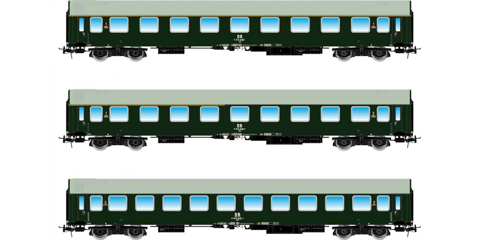 RI4307 DR, “Pannonia-Express”, 3-unit pack (A, AB, B), green livery, period IV