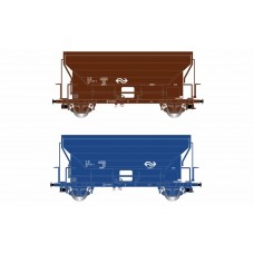 RI6432 NS, 2-unit set self discharging wagons Tds, blue resp. brown livery, period IV-V