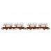 RI6458 DB, 2-unit set 2-axle flat wagon Kls without stakes in brown livery, loaded with 2 cars (VW T2) "Deutsche Bundesbahn", period IV