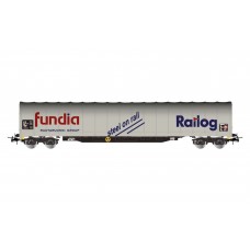 RI6493 AAE, 4-axle tarpaulin wagon type Rilns, "Fundia – Railog", period V-VI