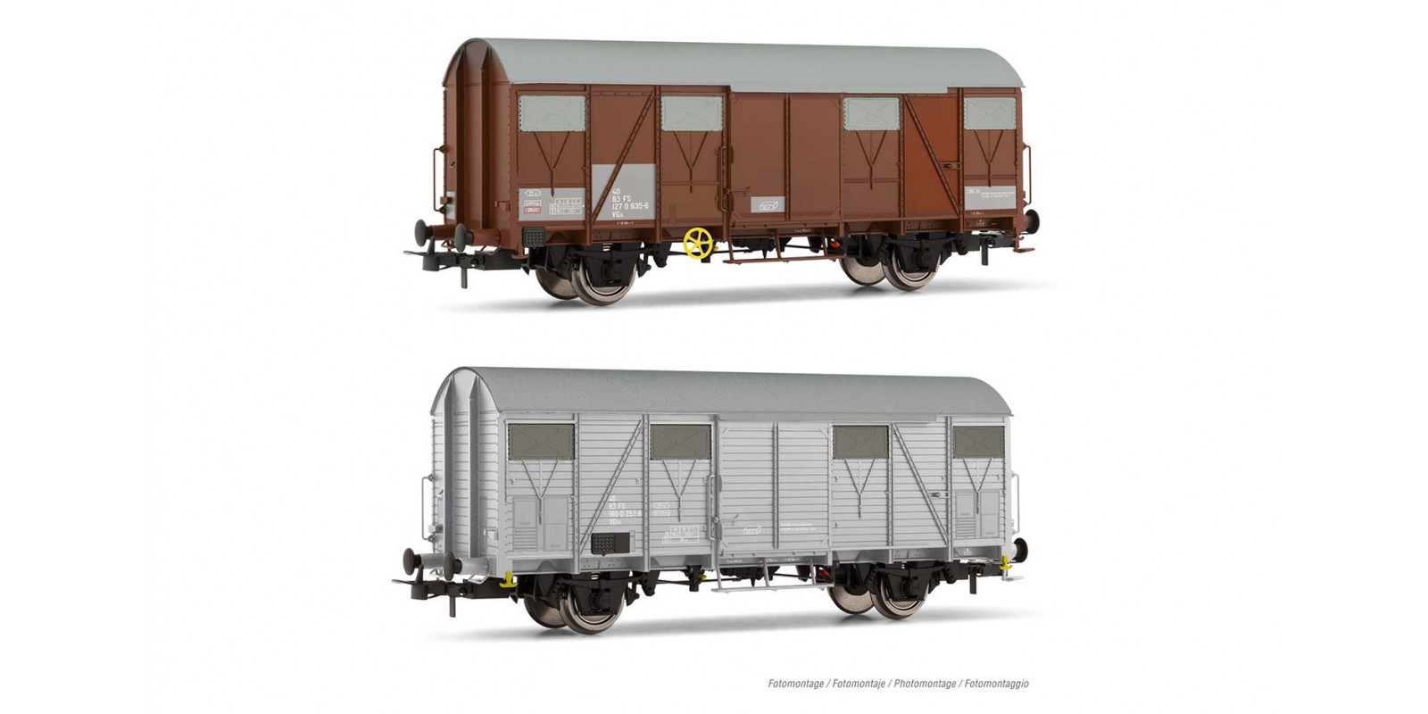 RI6508 FS, 2-units pack service wagons VGs with with flat  walls + VGhs with low aerators, brown/light grey livery, ep. V