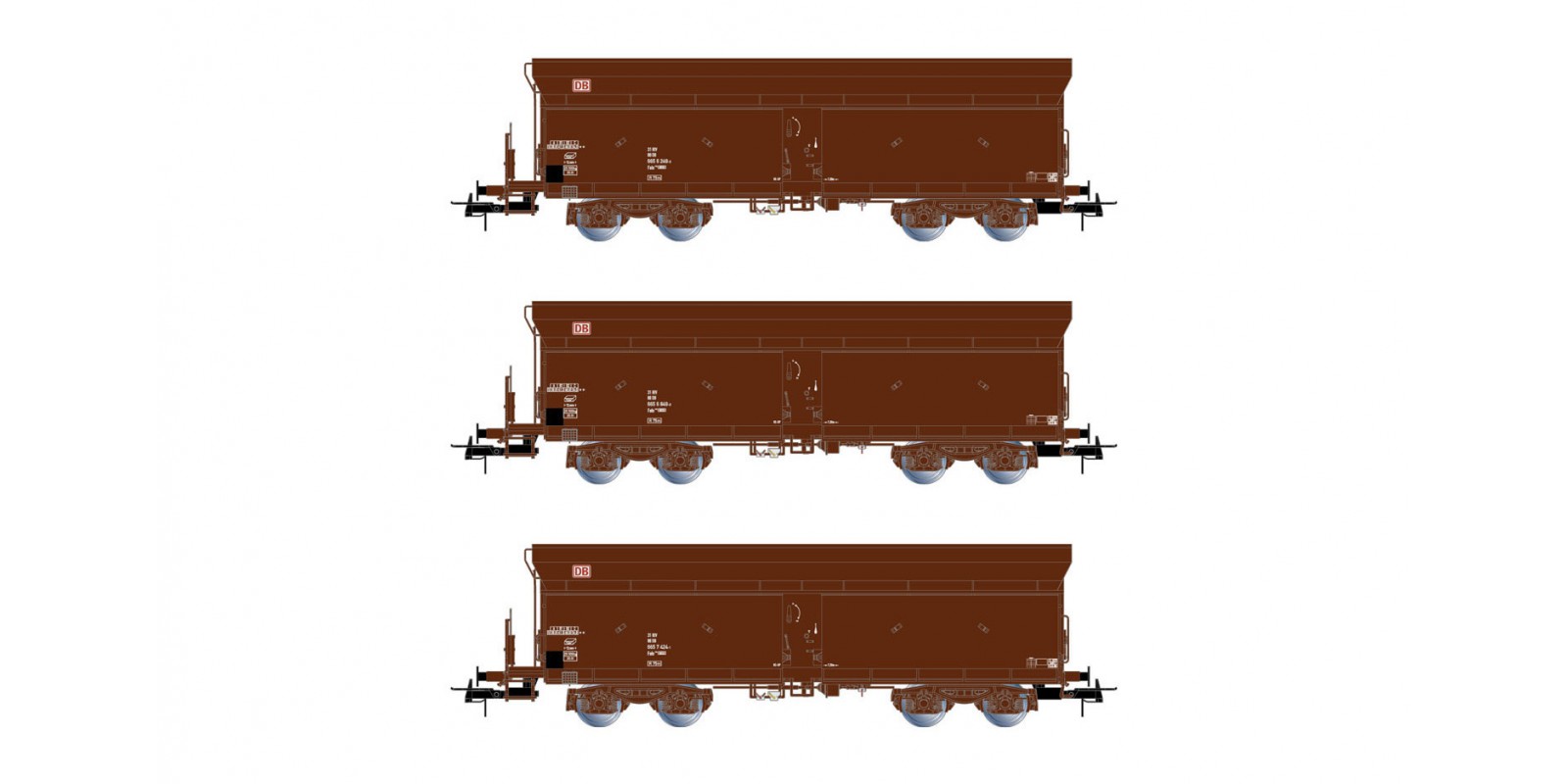 RI6520 DB AG, 3-unit pack 4-axle hopper wagons Fals 164, brown livery, period V