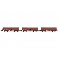 RI6521 DR, 3-unit pack hopper wagons with low top box Fadrrs, brown livery, period IV