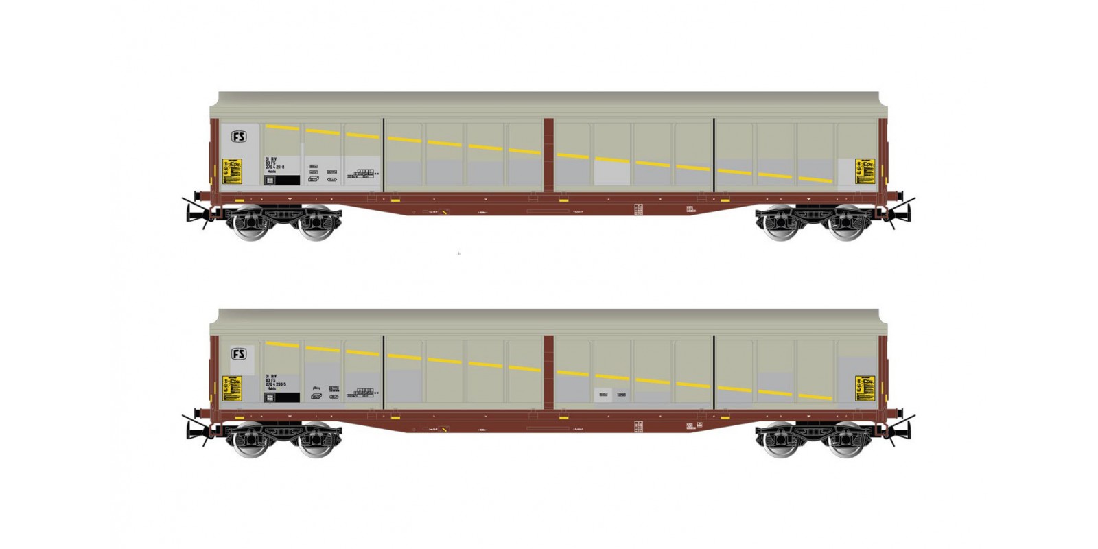 RI6529 FS, 2-units pack closed wagons type Habils, rounded FS logo, ep. V