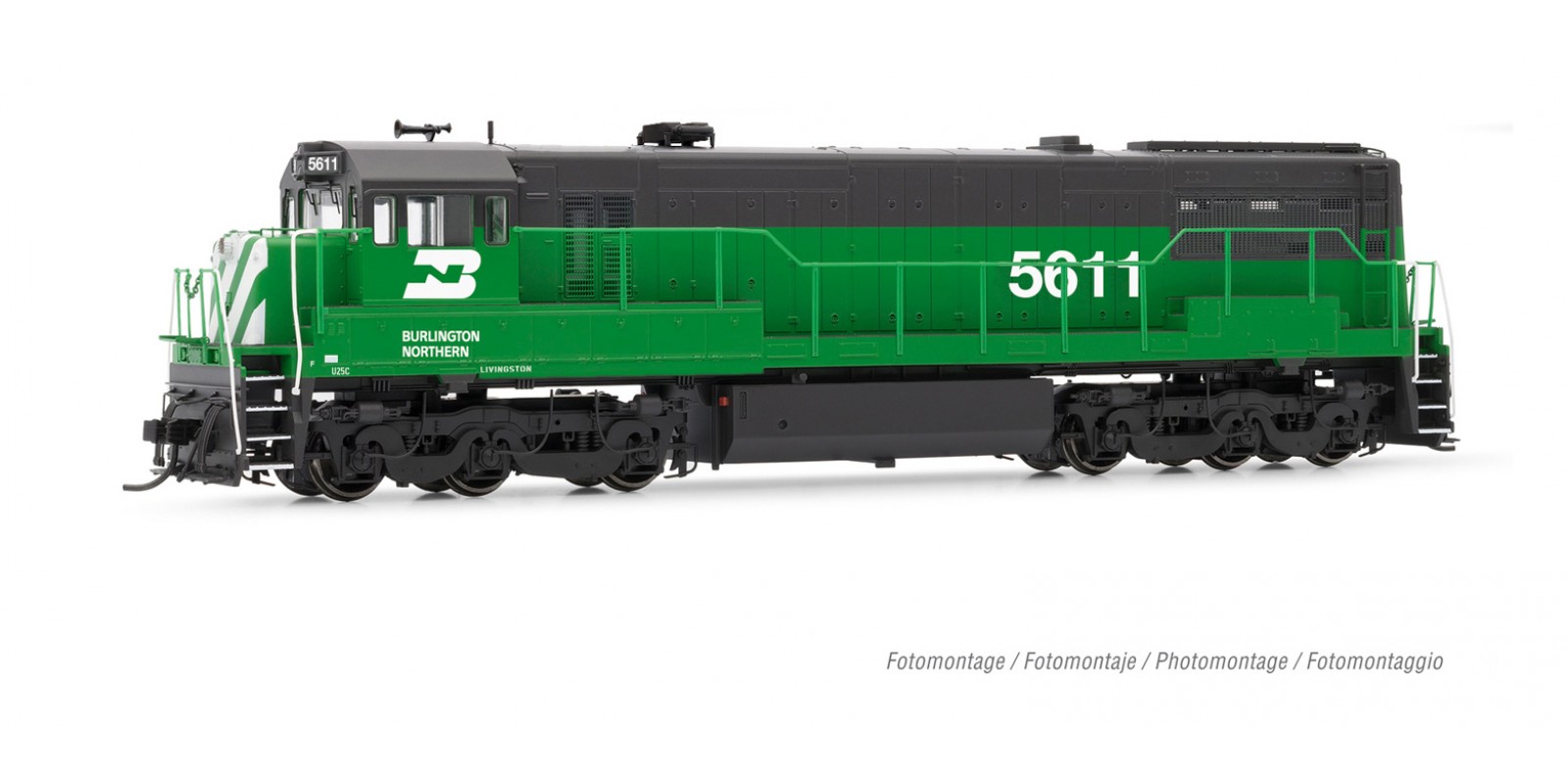 RI2887S Burlington Northern, U25c Phase II, running number #5611, with DCC sound decoder Diesel