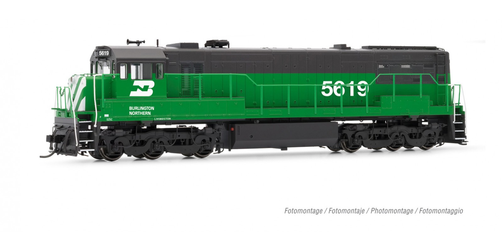 RI2888S Burlington Northern, U25c Phase IIIb, running number #5619, with DCC sound decoder Diesel