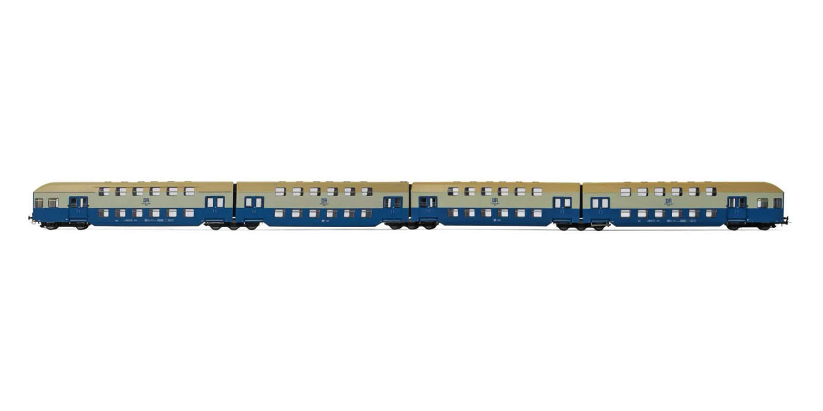 RI4371 DR, 4-unit double decker coach without control cabin, blue/light grey livery, ep. IV Passenger Coaches