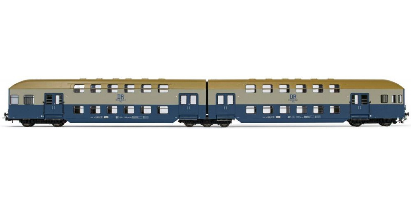 RI4372 DR, 2-unit double decker coach with control cabin, blue/light grey livery, ep. IV