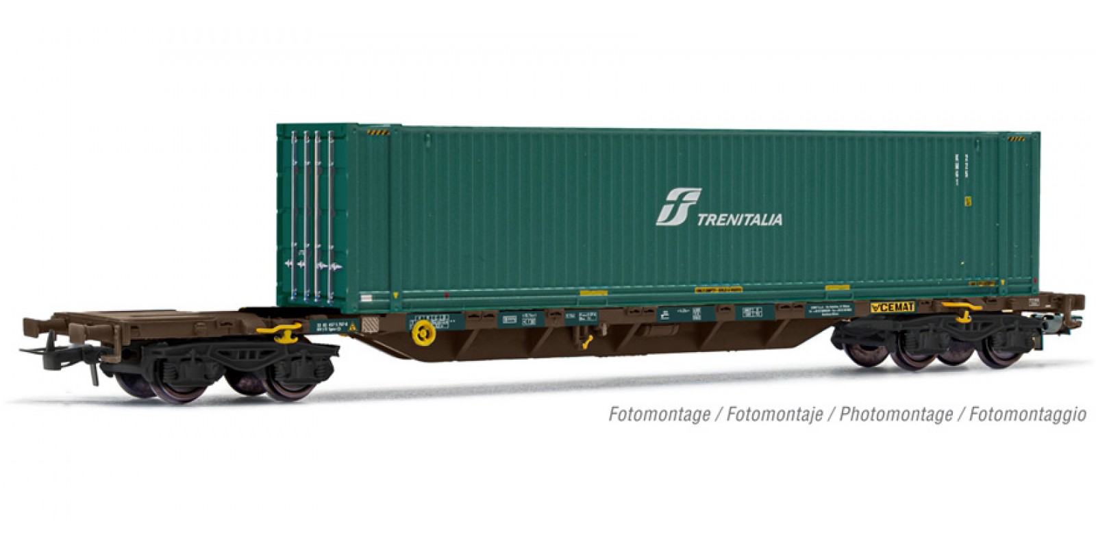 RI6576 FS CEMAT, 4-axle container wagon Sgnss with 45' container TRENITALIA