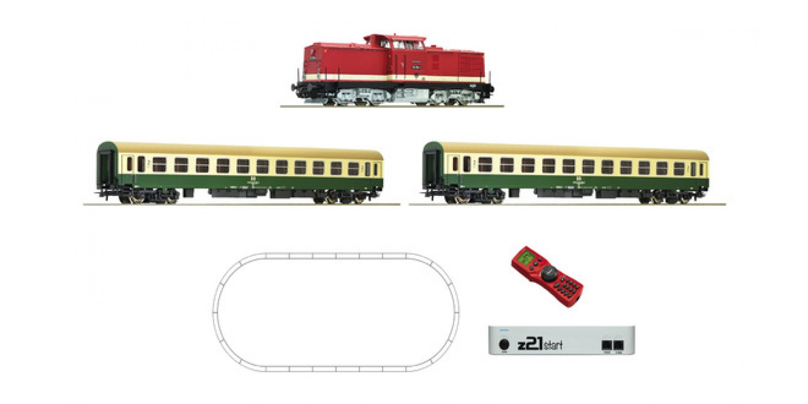 RO51284 - Digital z21 Start Set: Diesel locomotive class 112 and passenger train, DR