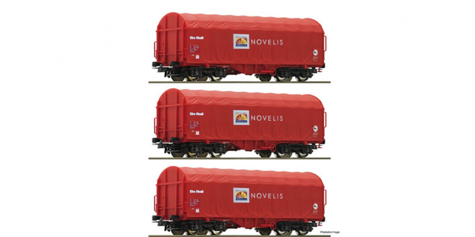 RO76095 - 3 piece set: Slide tarpaulin wagons, Novelis