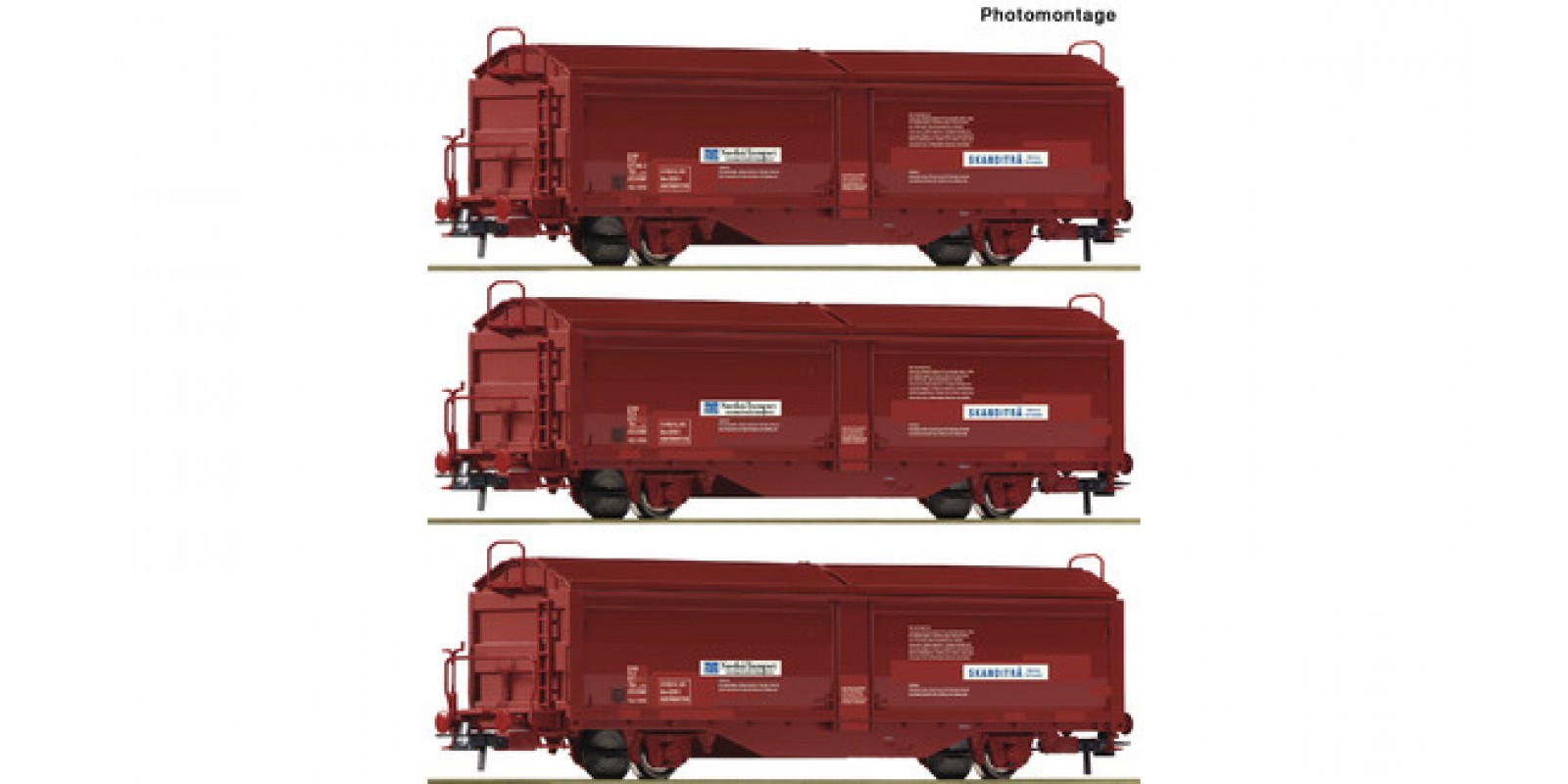 RO76169 - 3 piece set: Sliding wall wagons, SJ