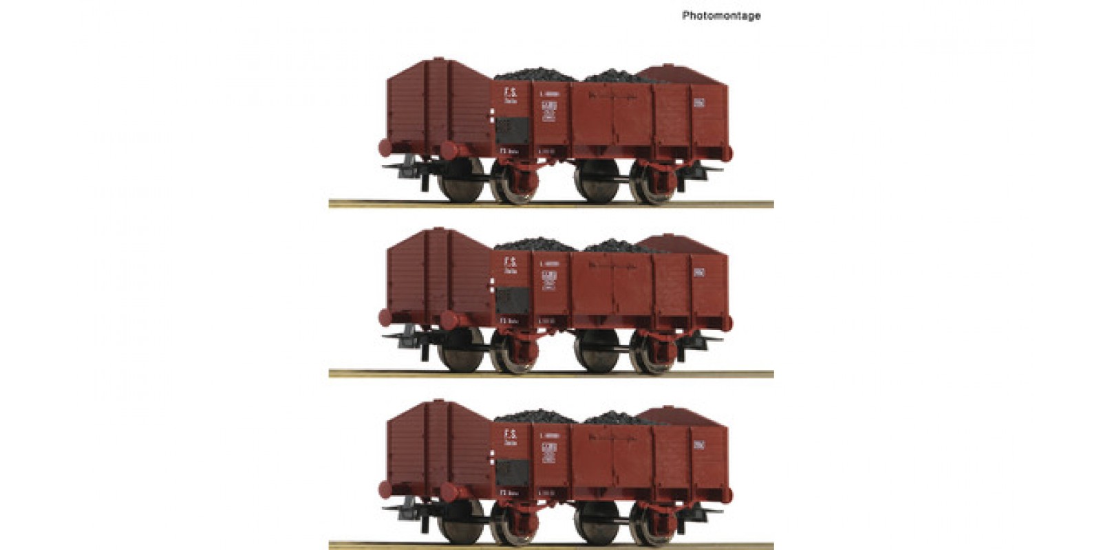 RO76199 - 3 piece set: Open goods wagons, FS