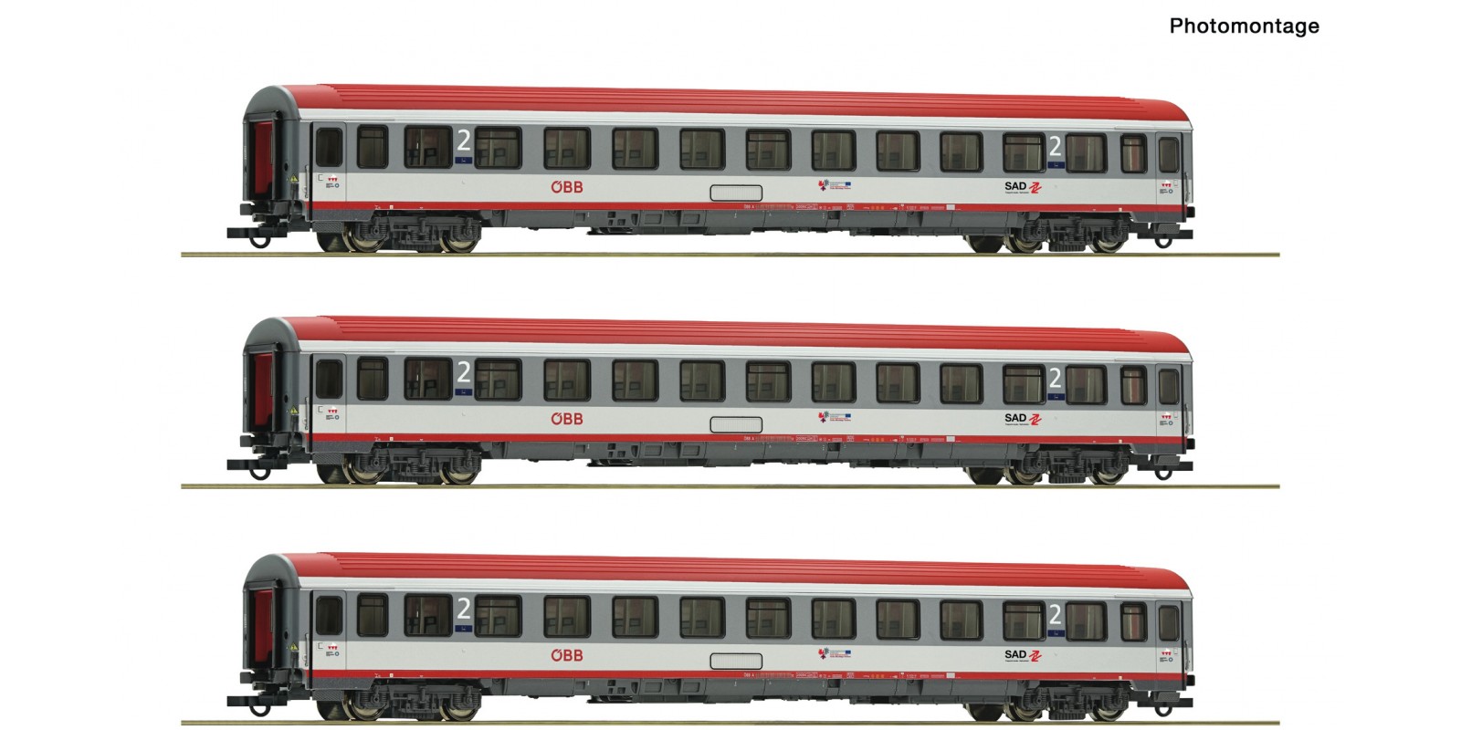 RO74132 - 3 piece set: Fast train carriage Innsbruck-Bozen, ÖBB