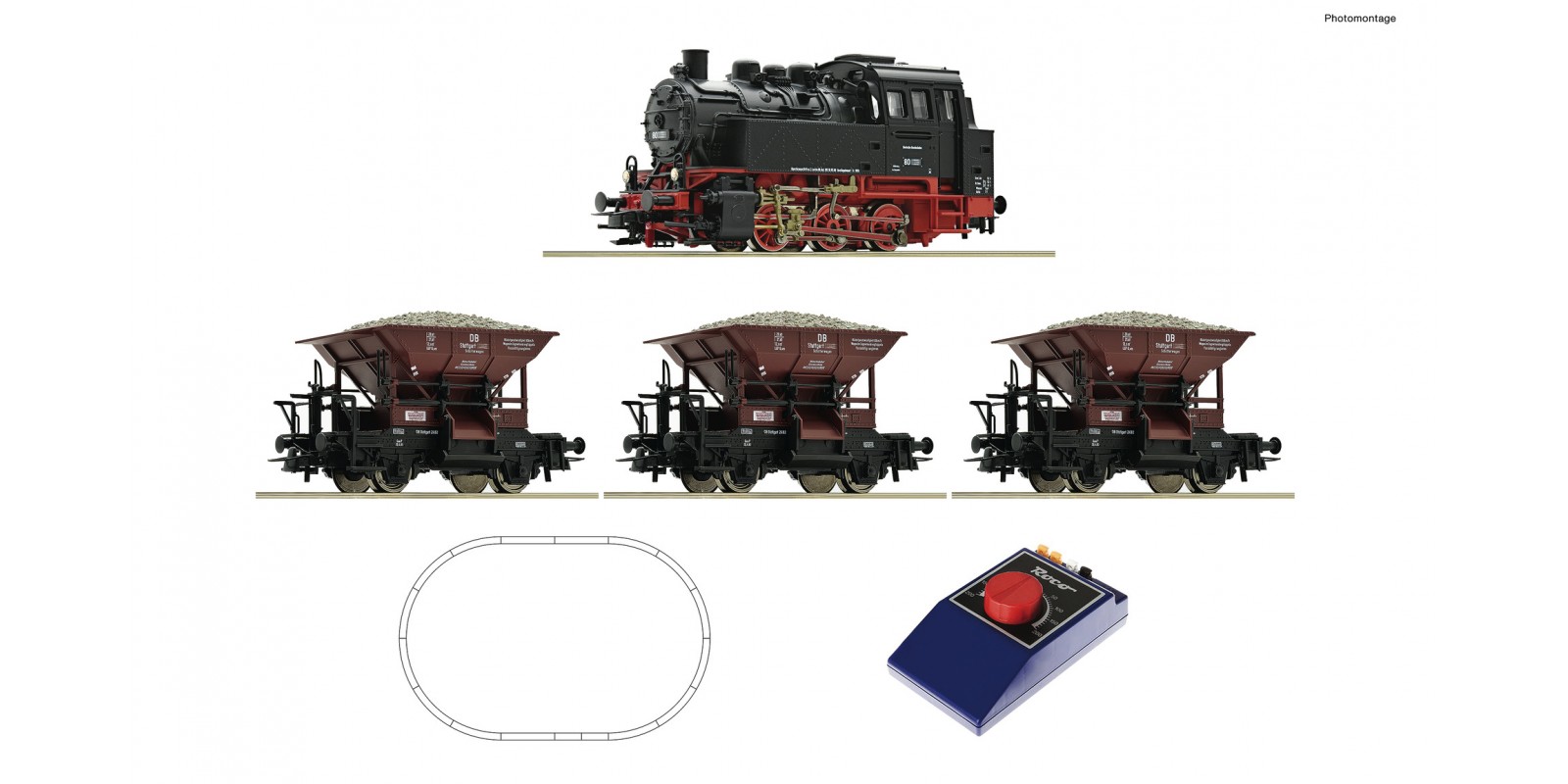 RO51159 - Analogue Start Set: Steam locomotive class 80 with freight train, DB