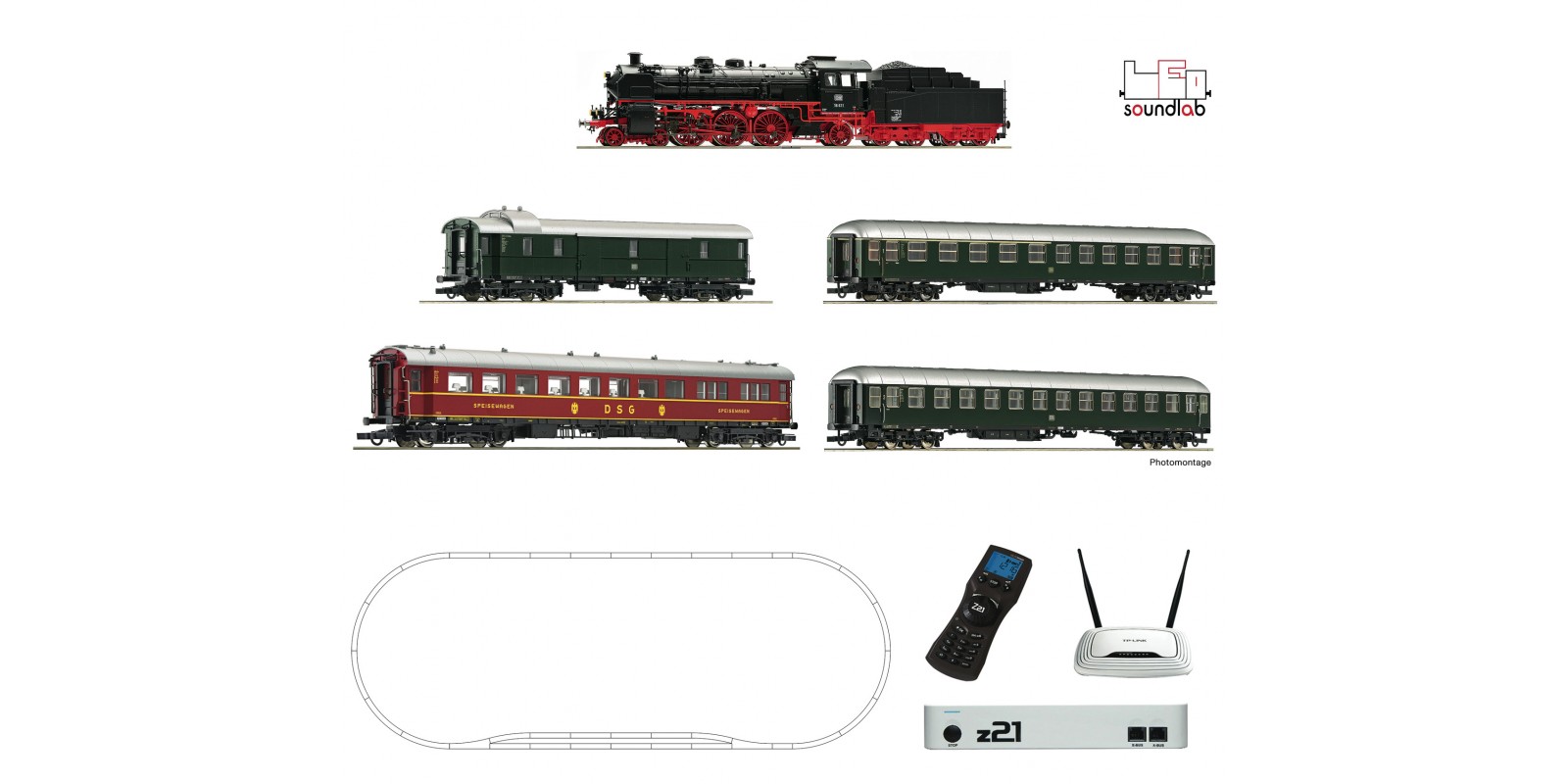 RO51313 - z21® Digitalset: Steam locomotive class 18.6 with fast train, DB