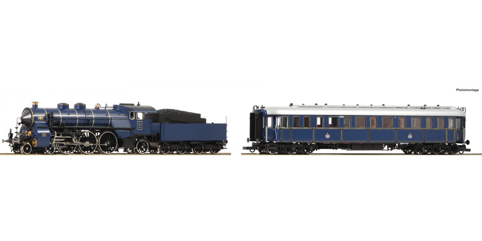 RO61471 - 2 piece set: Steam locomotive S 3/6 and “Prinzregenten” coach, K.Bay.Sts.B.