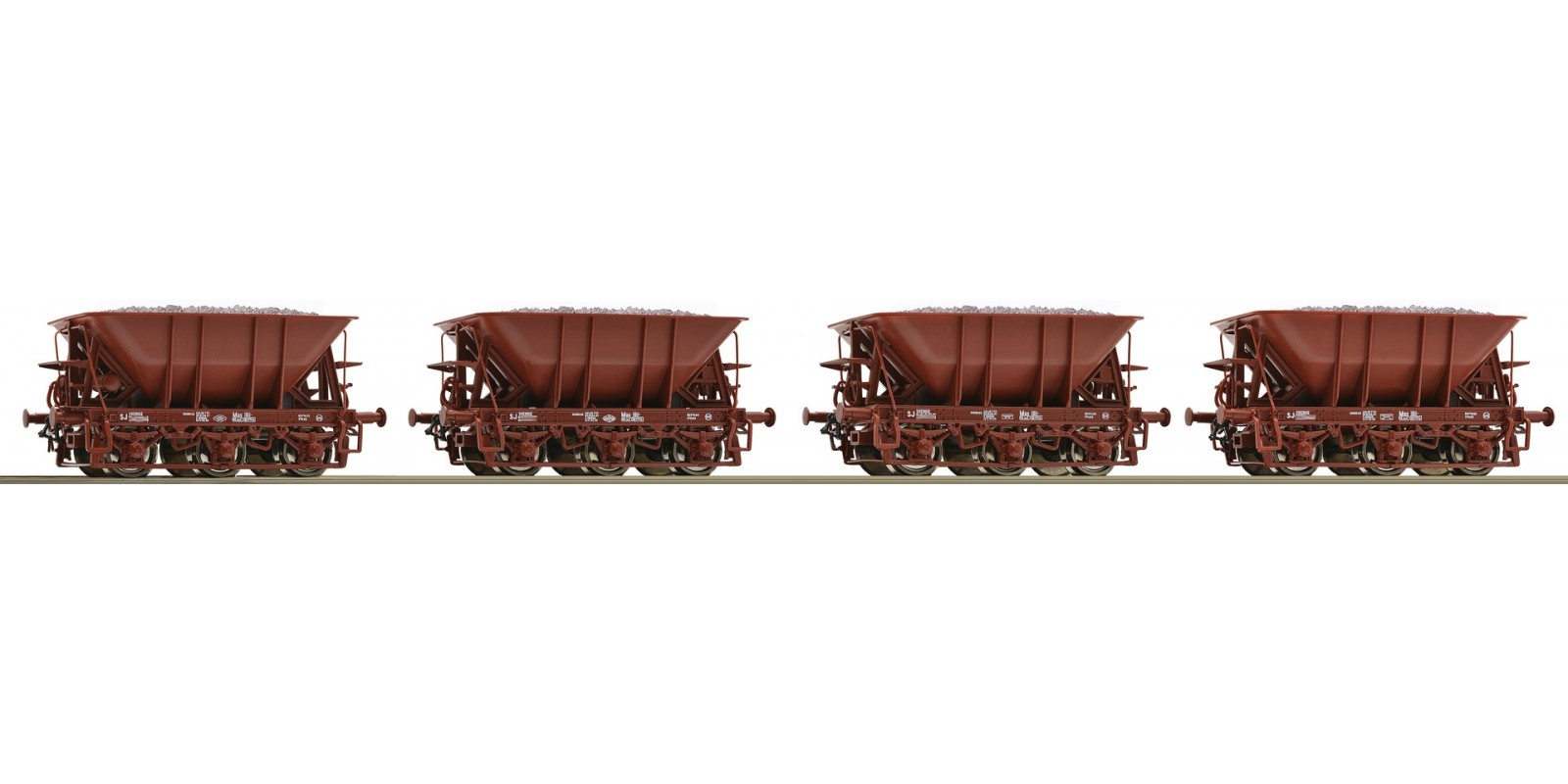 RO67076 - 4 piece set ore wagons, SJ