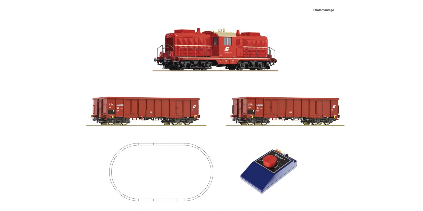 RO51334 Analogue start set: Diesel locomotive class 2045 with goods train